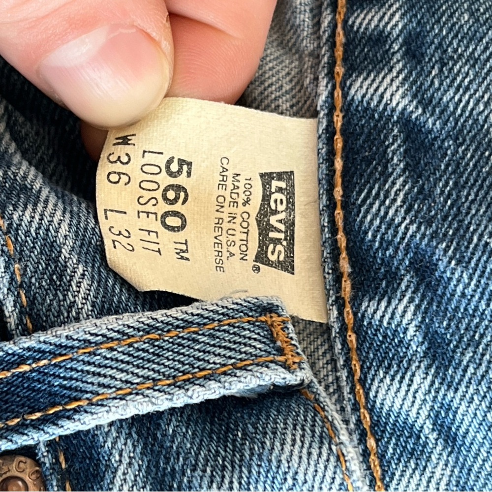 Levi's Blue Men’s 36x32 USA Made Classic 560 Relaxed Fit Jeans Vintage 04/2001 - Picture 9 of 15